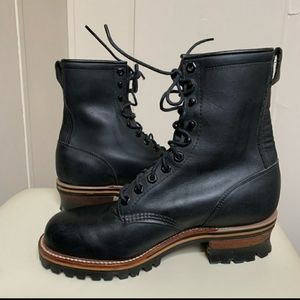 Chippewa steel toe logger boot black size 7.5 E